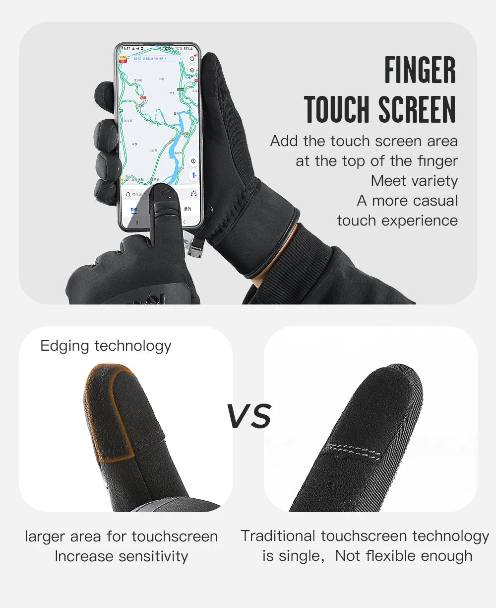 3M Black Winter Gloves – Waterproof & Touchscreen Outdoor Sports Gloves