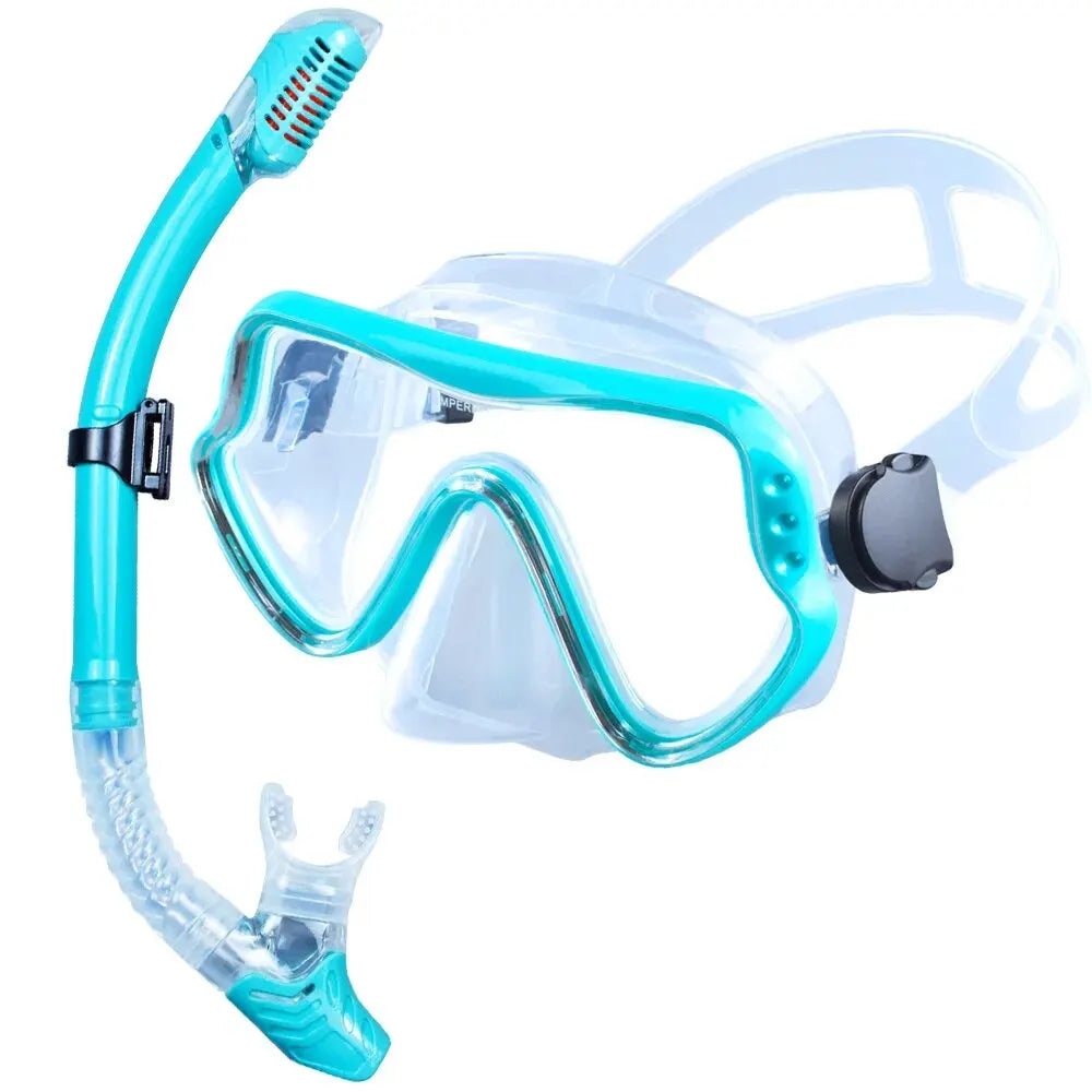 Dry Snorkel Set with Panoramic Mask – Professional Diving Gear for Adults