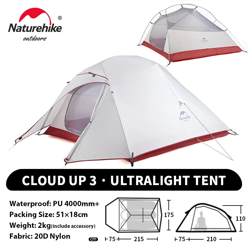 Naturehike 2-Person Waterproof Trekking Tent – Lightweight 3-Season Outdoor Shelter