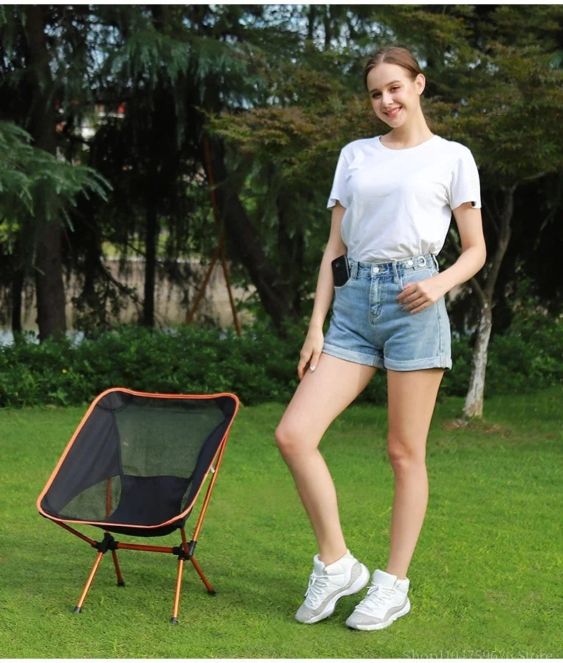 Ultra-Light Foldable Outdoor Chair – Aluminum Alloy Moon Chair
