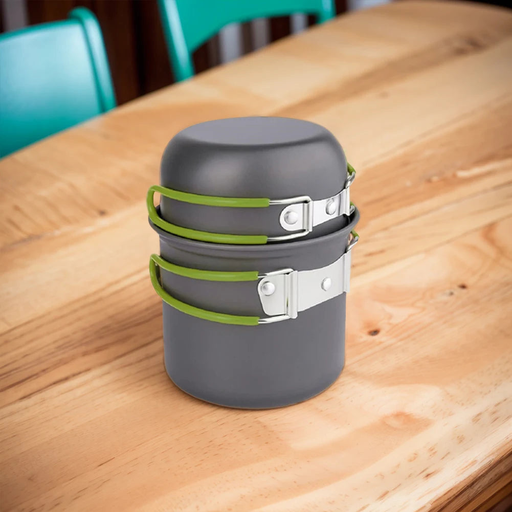 Camping Cookware Mess Kit – Portable Mini Stove & Tableware Set