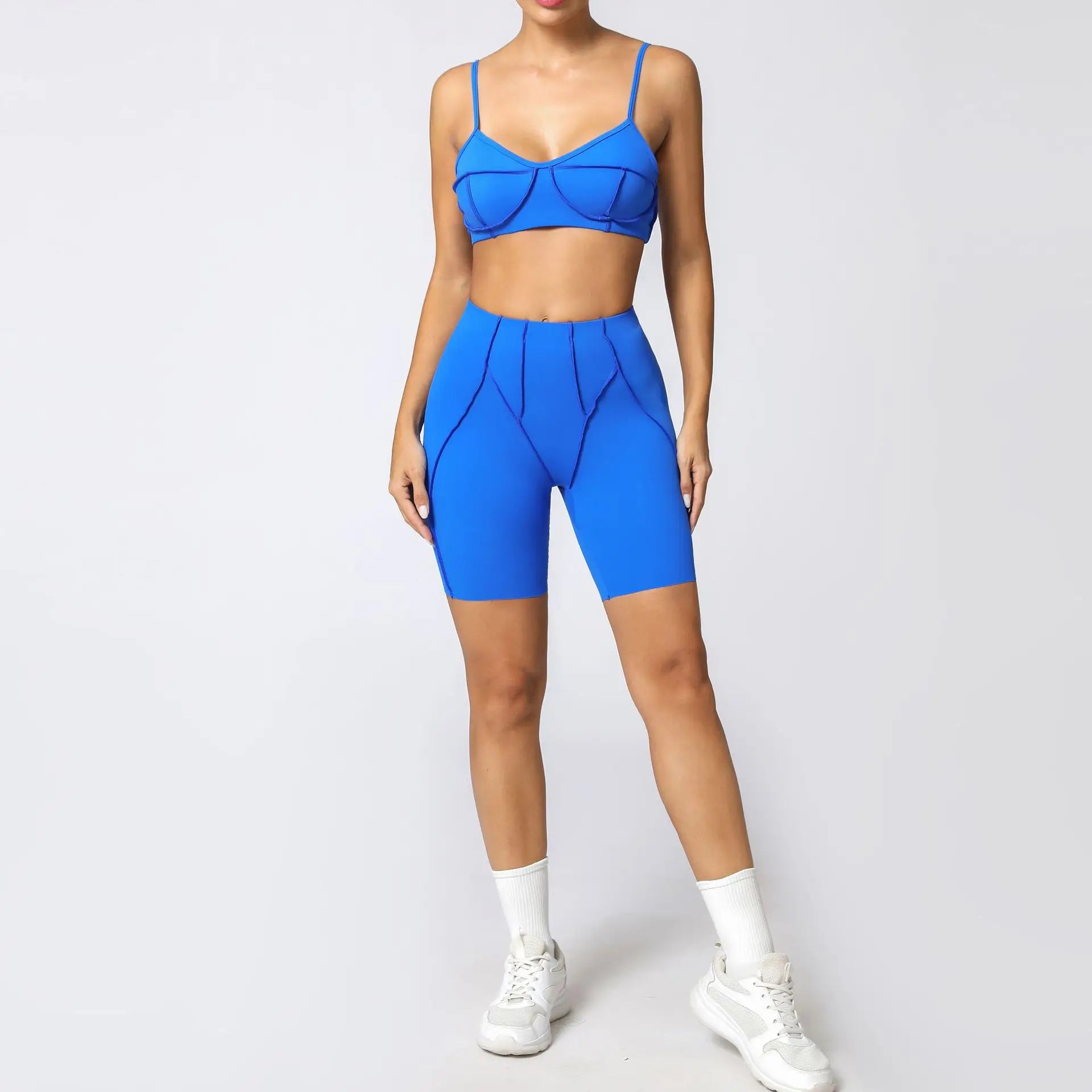 Seamless Yoga Set – High-Waist Leggings & Backless Sports Bra