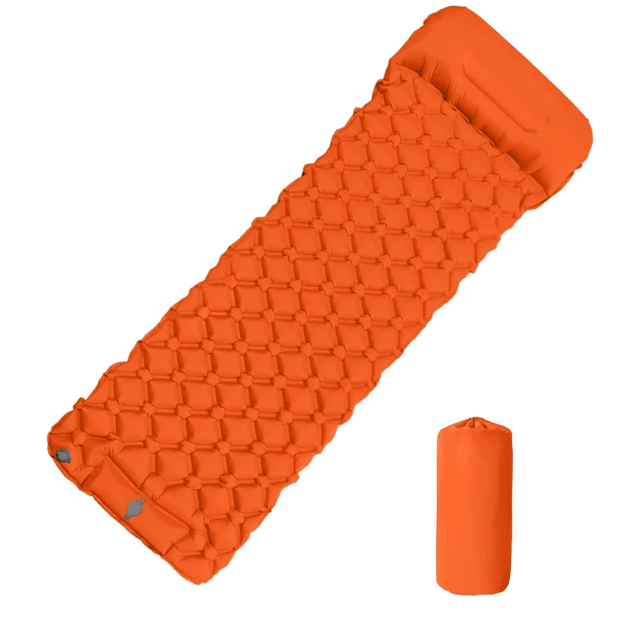 Inflatable Camping Mattress with Pillow – Ultralight Sleeping Pad