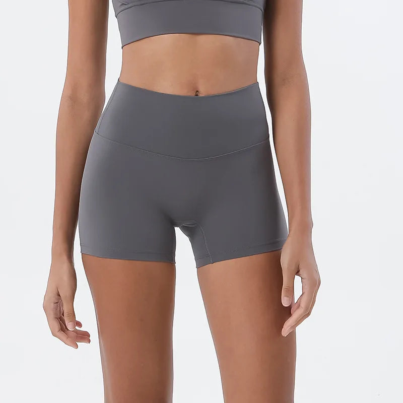 GymHUB High-Waist Hip-Lifting Yoga Shorts – 3/4 Quick-Dry Pants