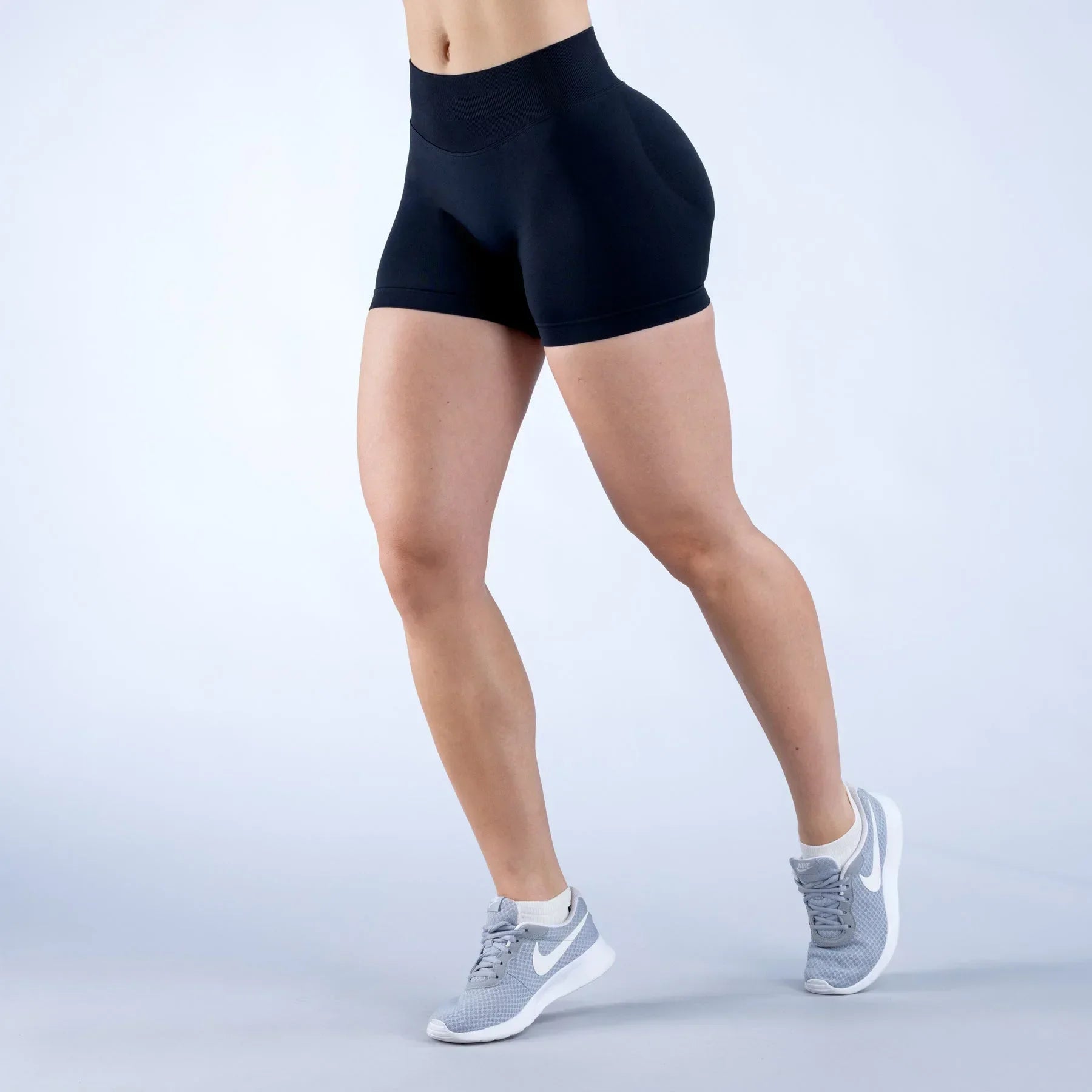 High-Waist Summer Yoga Shorts – Solid Color Fitness Leggings