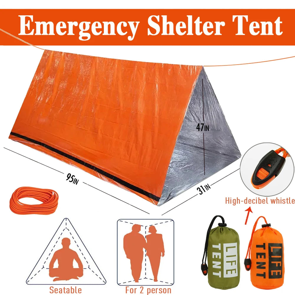 2-Person Waterproof Emergency Tent – Portable Camping Shelter
