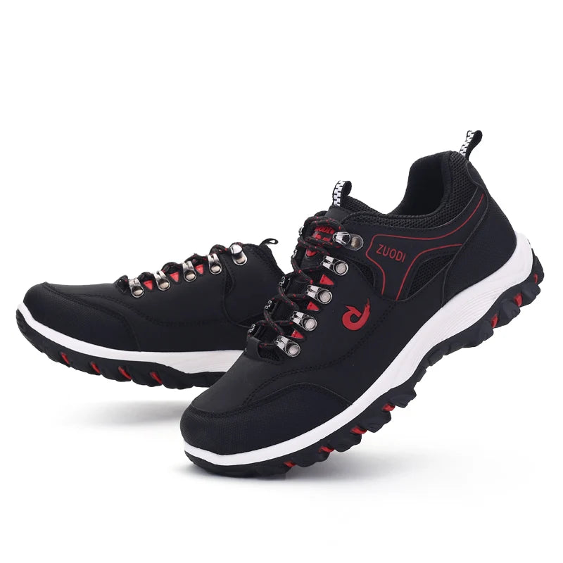 Men’s Leather Casual Sneakers – Lightweight Walking Shoes