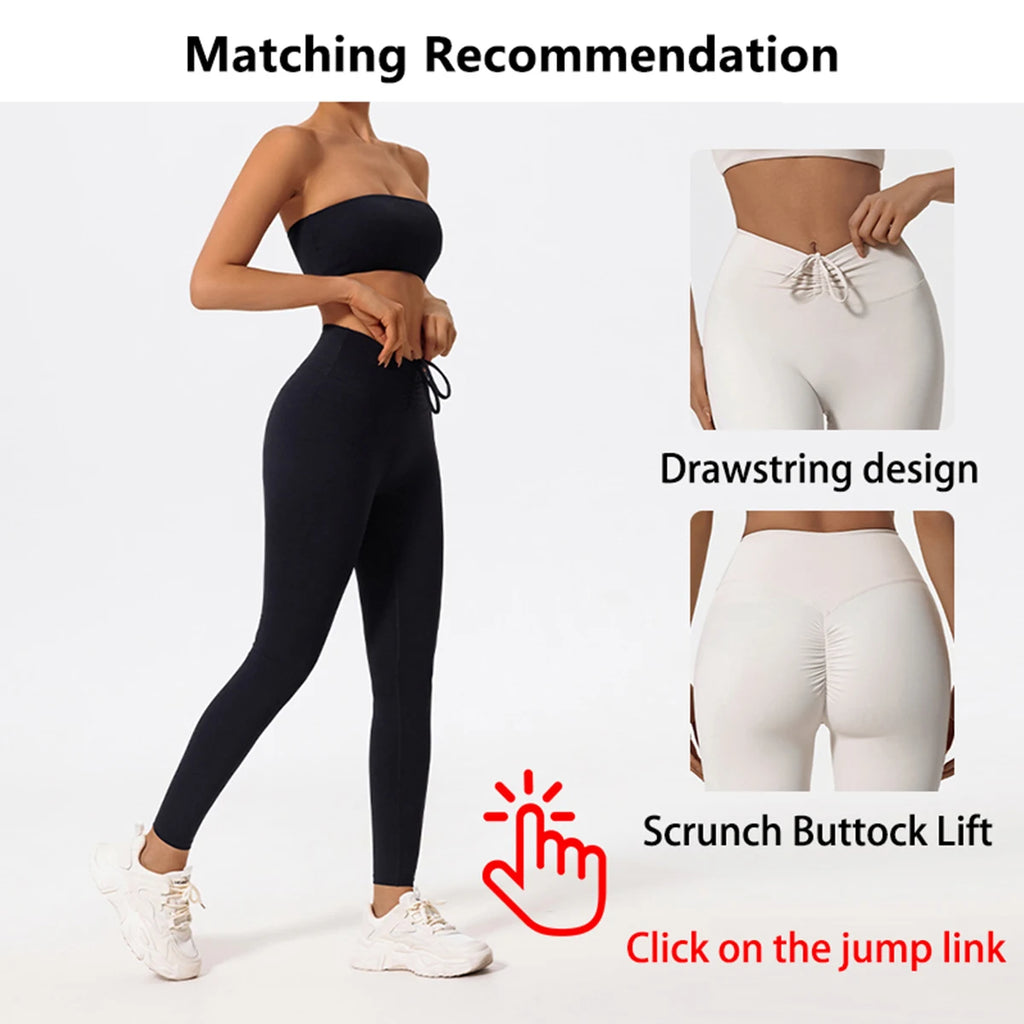 Two-Piece Women’s Fitness Set – Strapless Sports Bra & Gym Crop Top