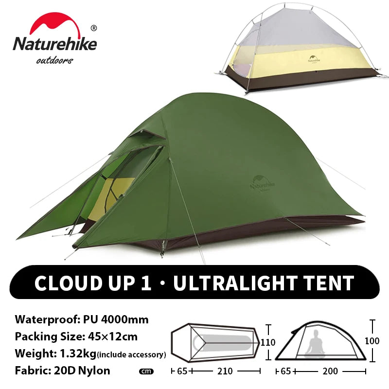 Naturehike 2-Person Waterproof Trekking Tent – Lightweight 3-Season Outdoor Shelter