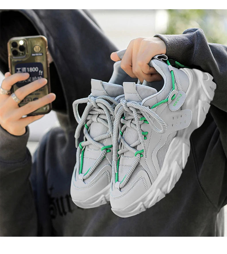 Men’s Breathable Thick-Soled Sneakers – Comfortable Casual & Running Shoes