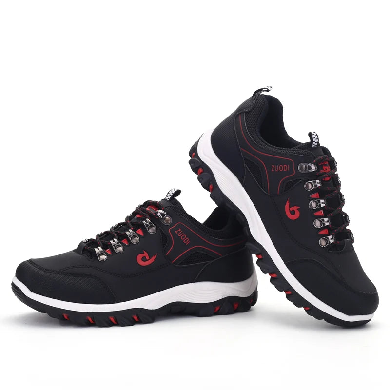 Men’s Leather Casual Sneakers – Lightweight Walking Shoes