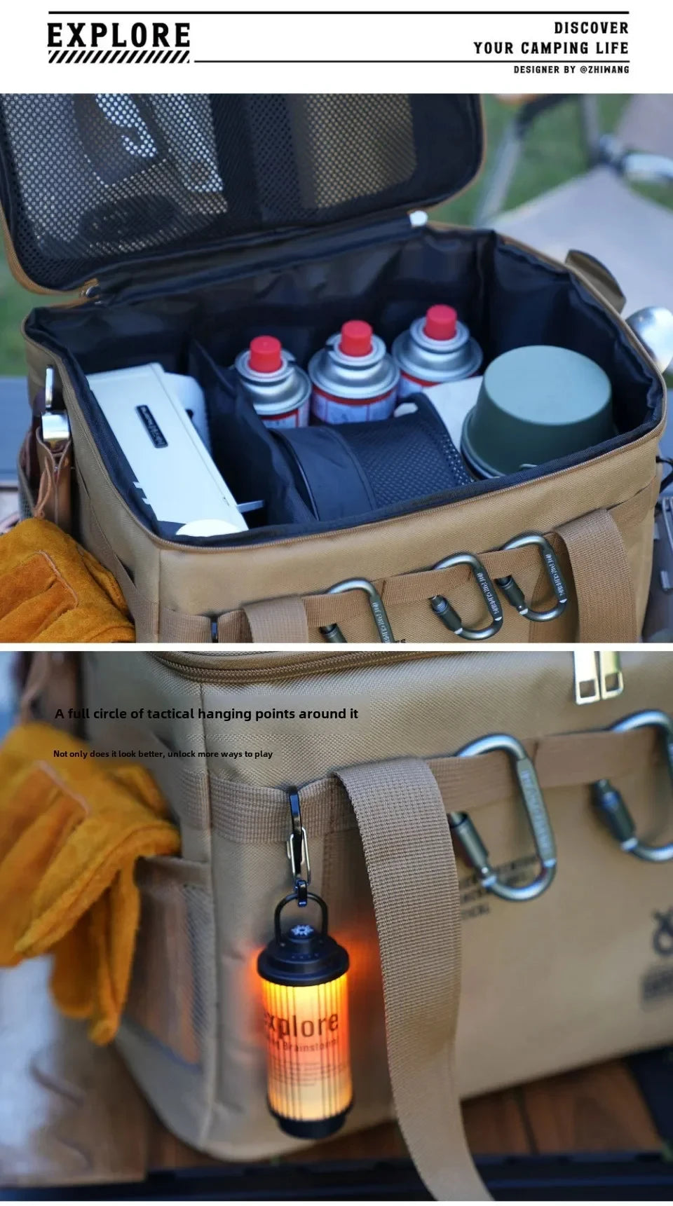 30–42L Tactical Camping Storage Bag – Insulated Waterproof Box