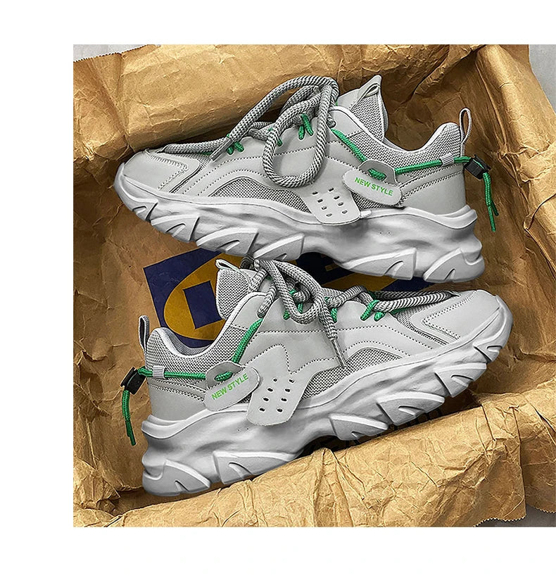 Men’s Breathable Thick-Soled Sneakers – Comfortable Casual & Running Shoes