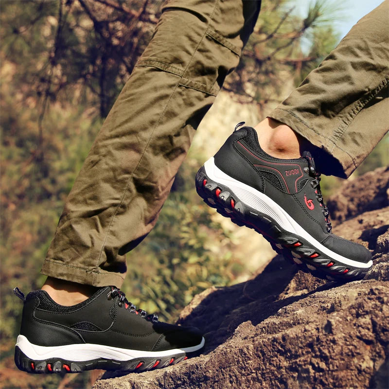 Men’s Leather Casual Sneakers – Lightweight Walking Shoes