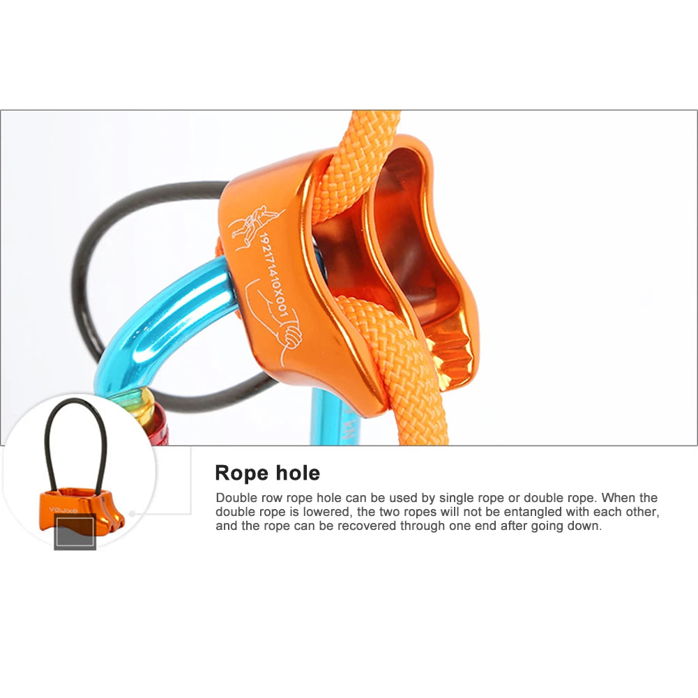 RMOJOYCE ATC Belay Device – 25kN Aluminum Rock Climbing Descender