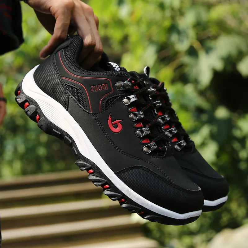 Men’s Leather Casual Sneakers – Lightweight Walking Shoes