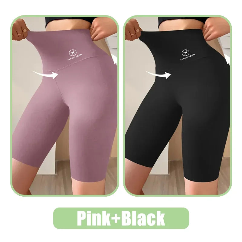 Women’s High-Waist Sports Shorts – Cycling, Jogging & Gym