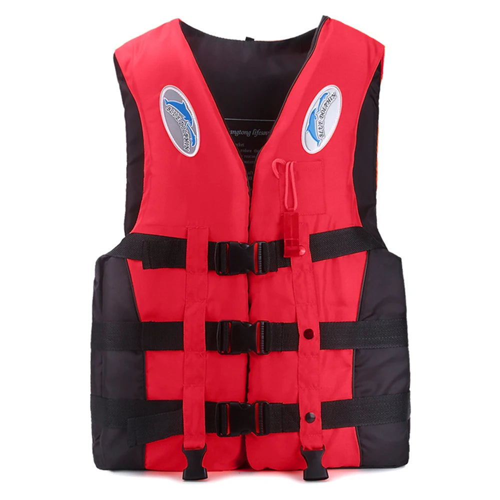 Adjustable Adult & Kids Swimming Life Jacket – Safety Vest with Whistle