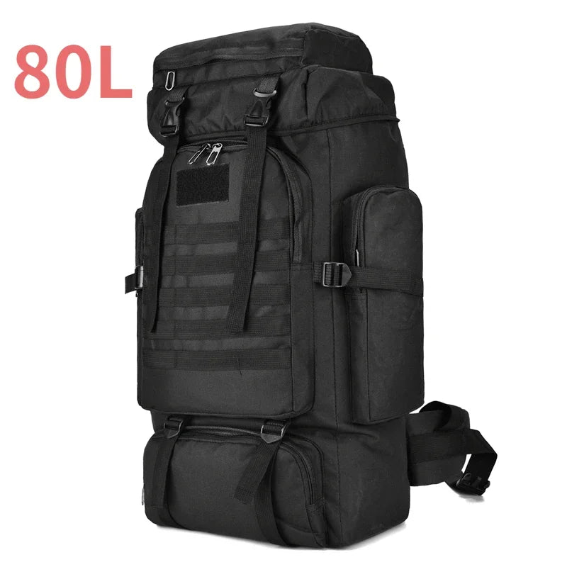 80L/100L Tactical Mountaineering Backpack – Large Outdoor Hiking & Camping Bag