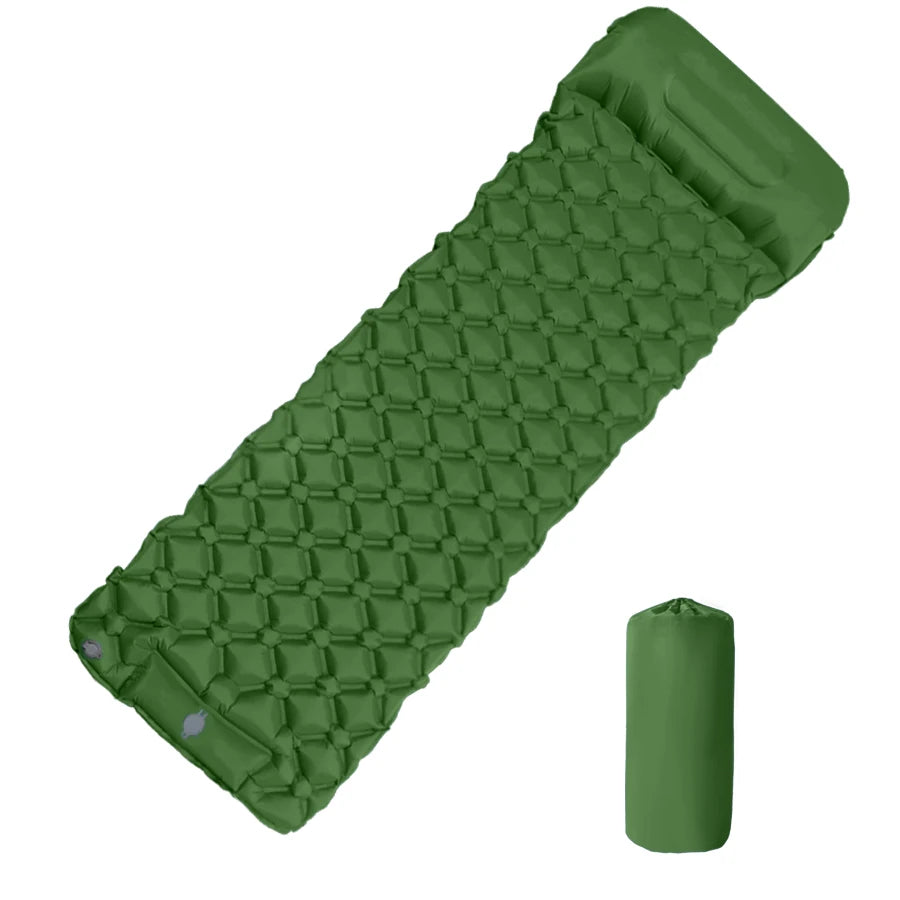 Inflatable Camping Mattress with Pillow – Ultralight Sleeping Pad