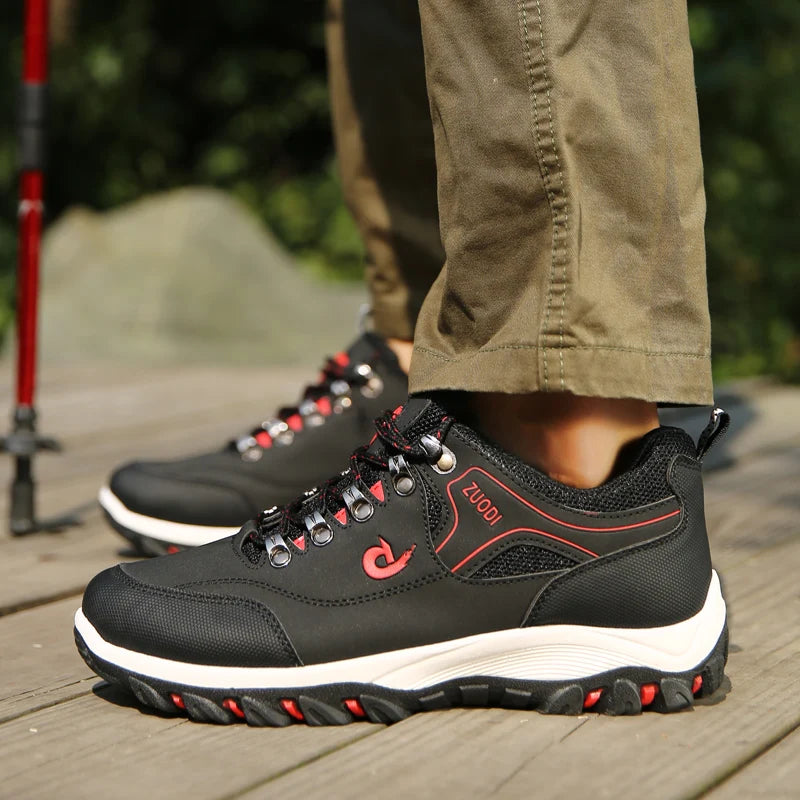 Men’s Leather Casual Sneakers – Lightweight Walking Shoes