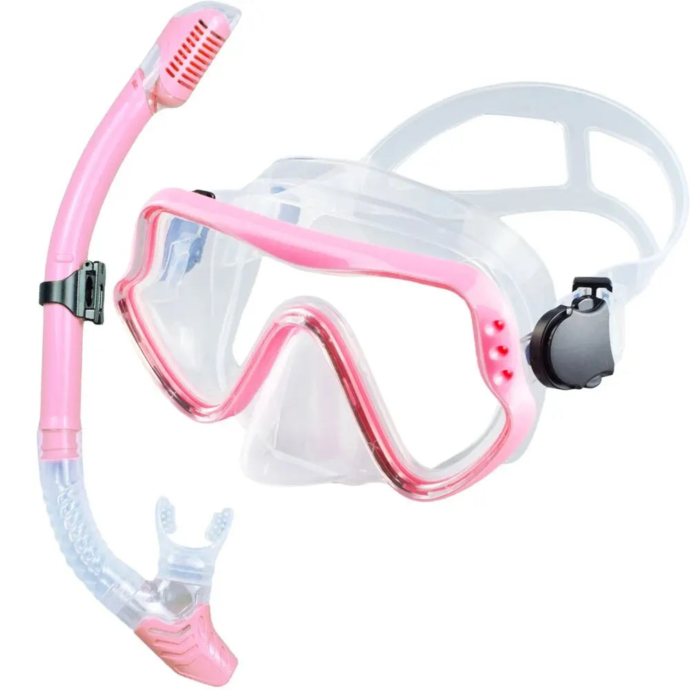 Dry Snorkel Set with Panoramic Mask – Professional Diving Gear for Adults