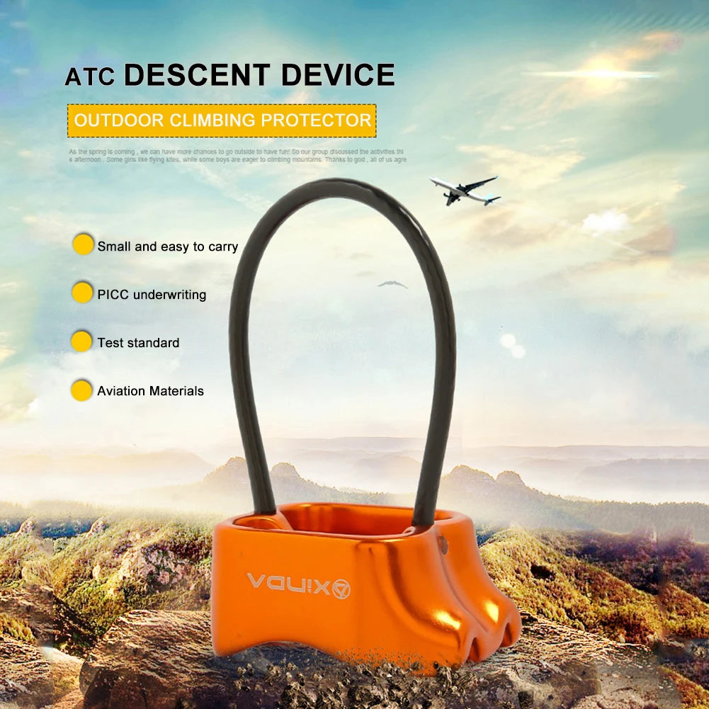 RMOJOYCE ATC Belay Device – 25kN Aluminum Rock Climbing Descender