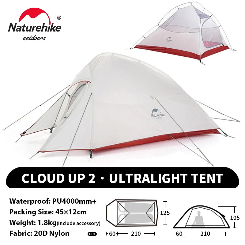 Naturehike 2-Person Waterproof Trekking Tent – Lightweight 3-Season Outdoor Shelter