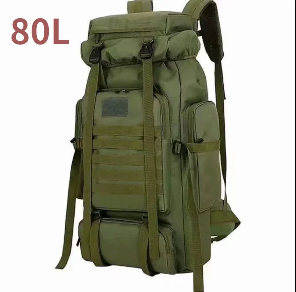 80L/100L Tactical Mountaineering Backpack – Large Outdoor Hiking & Camping Bag