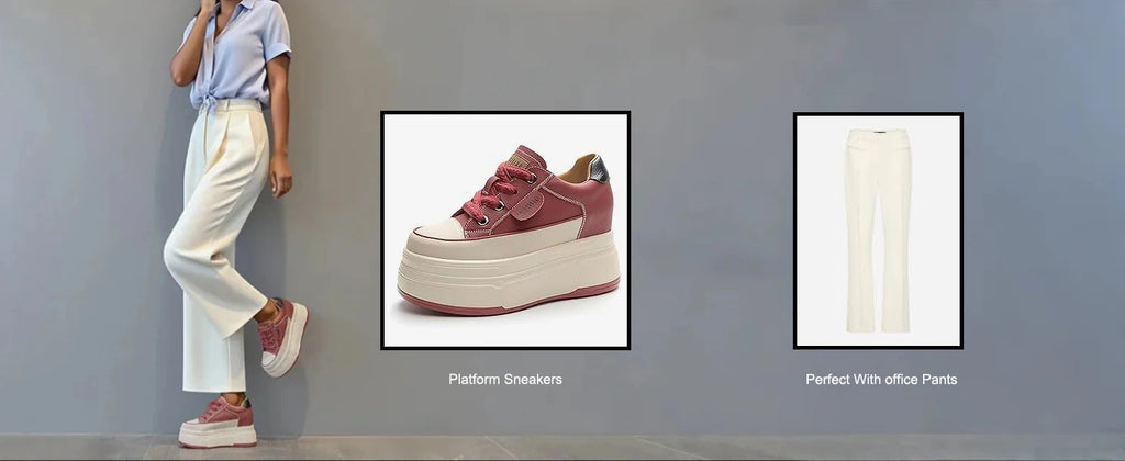 9cm Platform Leather Sneakers – Women’s Casual Vulcanized Shoes