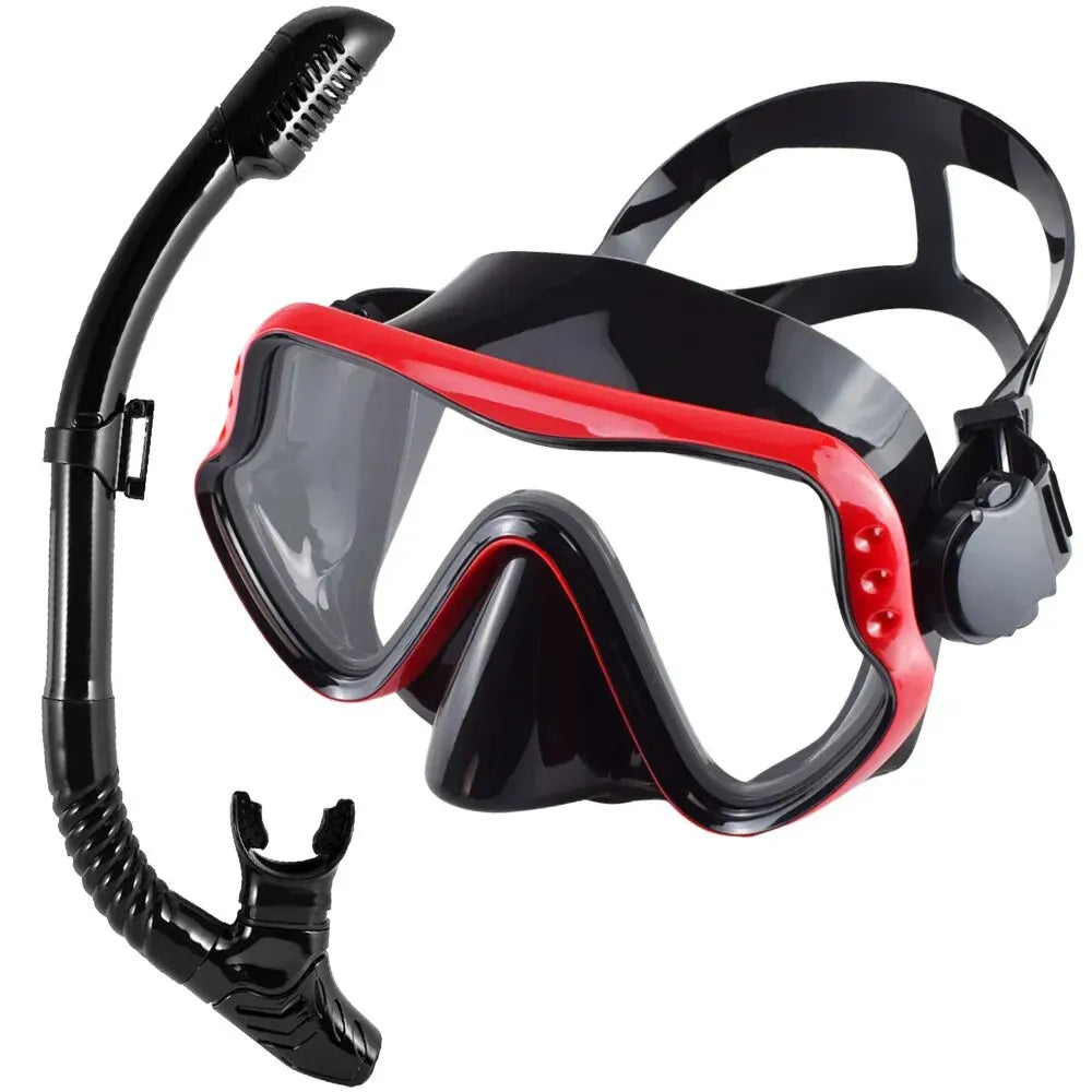 Dry Snorkel Set with Panoramic Mask – Professional Diving Gear for Adults