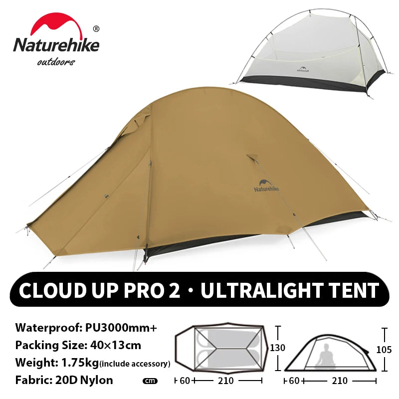 Naturehike 2-Person Waterproof Trekking Tent – Lightweight 3-Season Outdoor Shelter