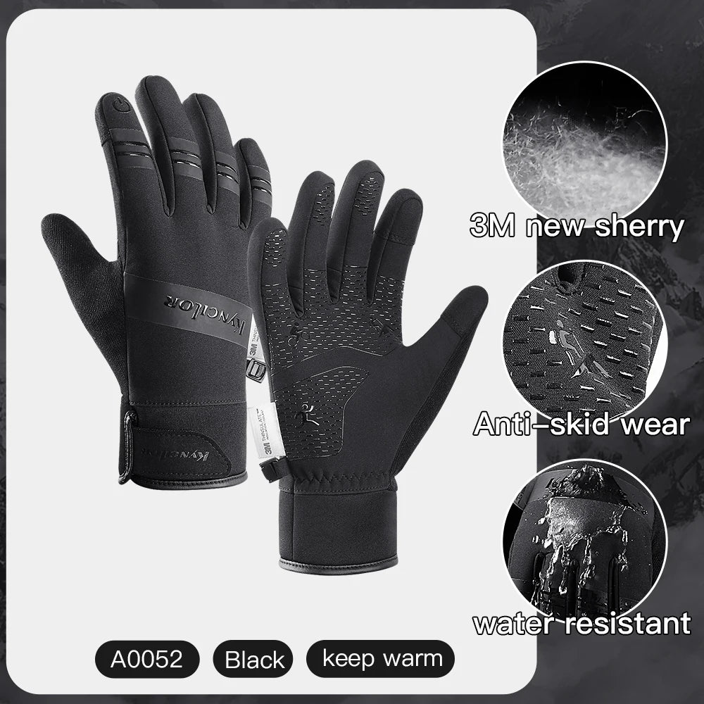 3M Black Winter Gloves – Waterproof & Touchscreen Outdoor Sports Gloves