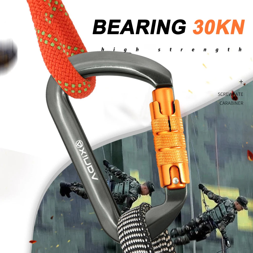30kN Locking Carabiner – Heavy-Duty D-Shaped Climbing Carabiner