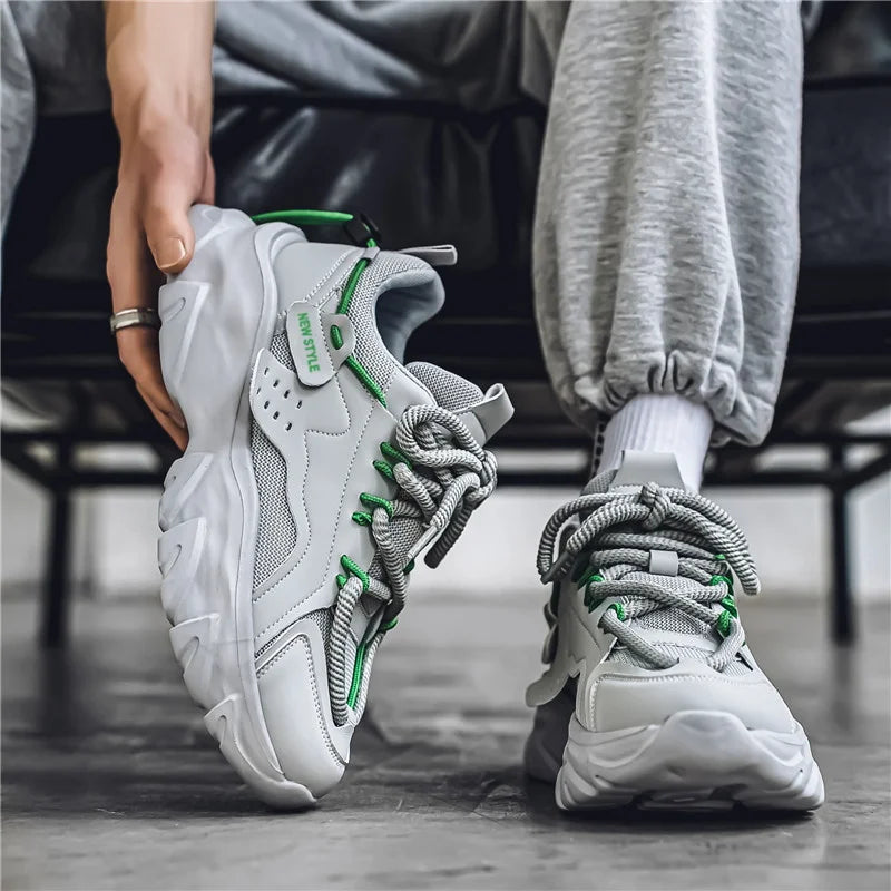 Men’s Breathable Thick-Soled Sneakers – Comfortable Casual & Running Shoes