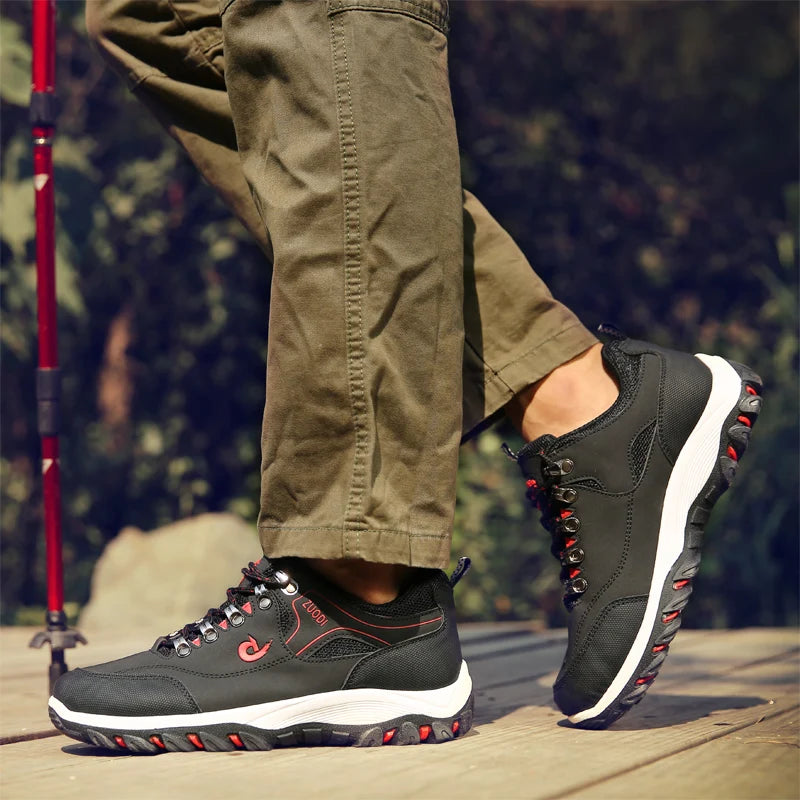Men’s Leather Casual Sneakers – Lightweight Walking Shoes
