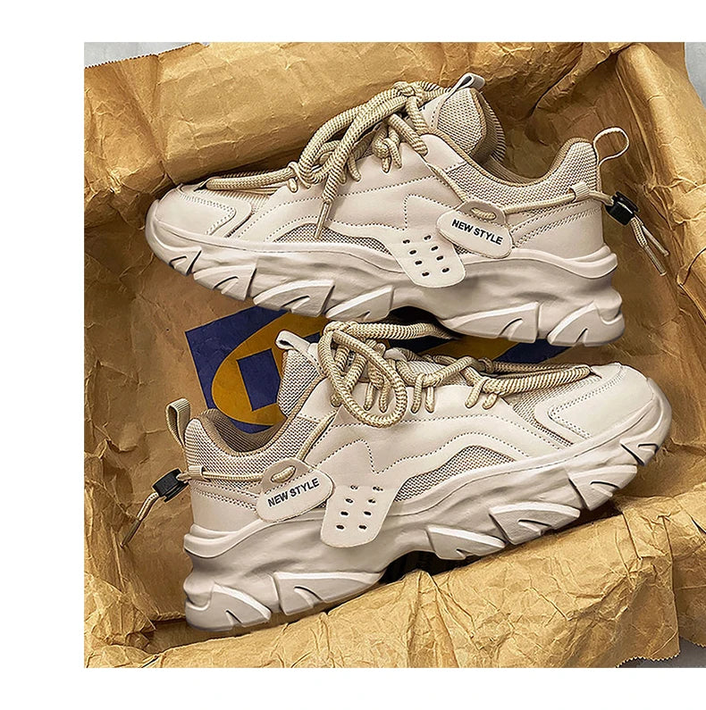 Men’s Breathable Thick-Soled Sneakers – Comfortable Casual & Running Shoes