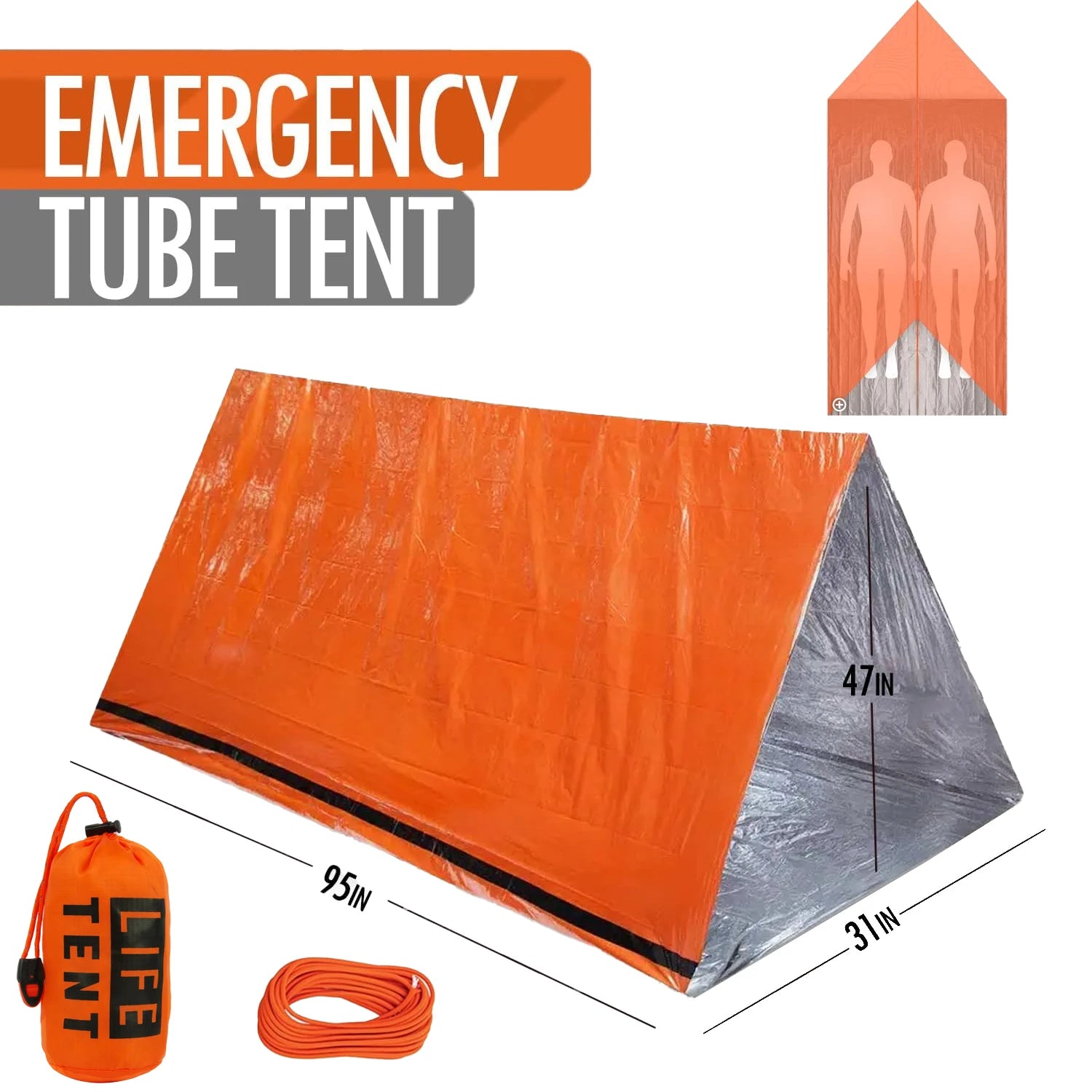 2-Person Waterproof Emergency Tent – Portable Camping Shelter