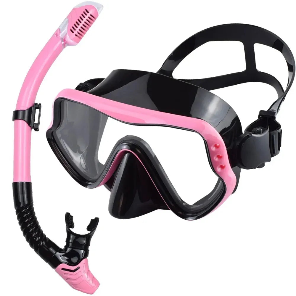 Dry Snorkel Set with Panoramic Mask – Professional Diving Gear for Adults