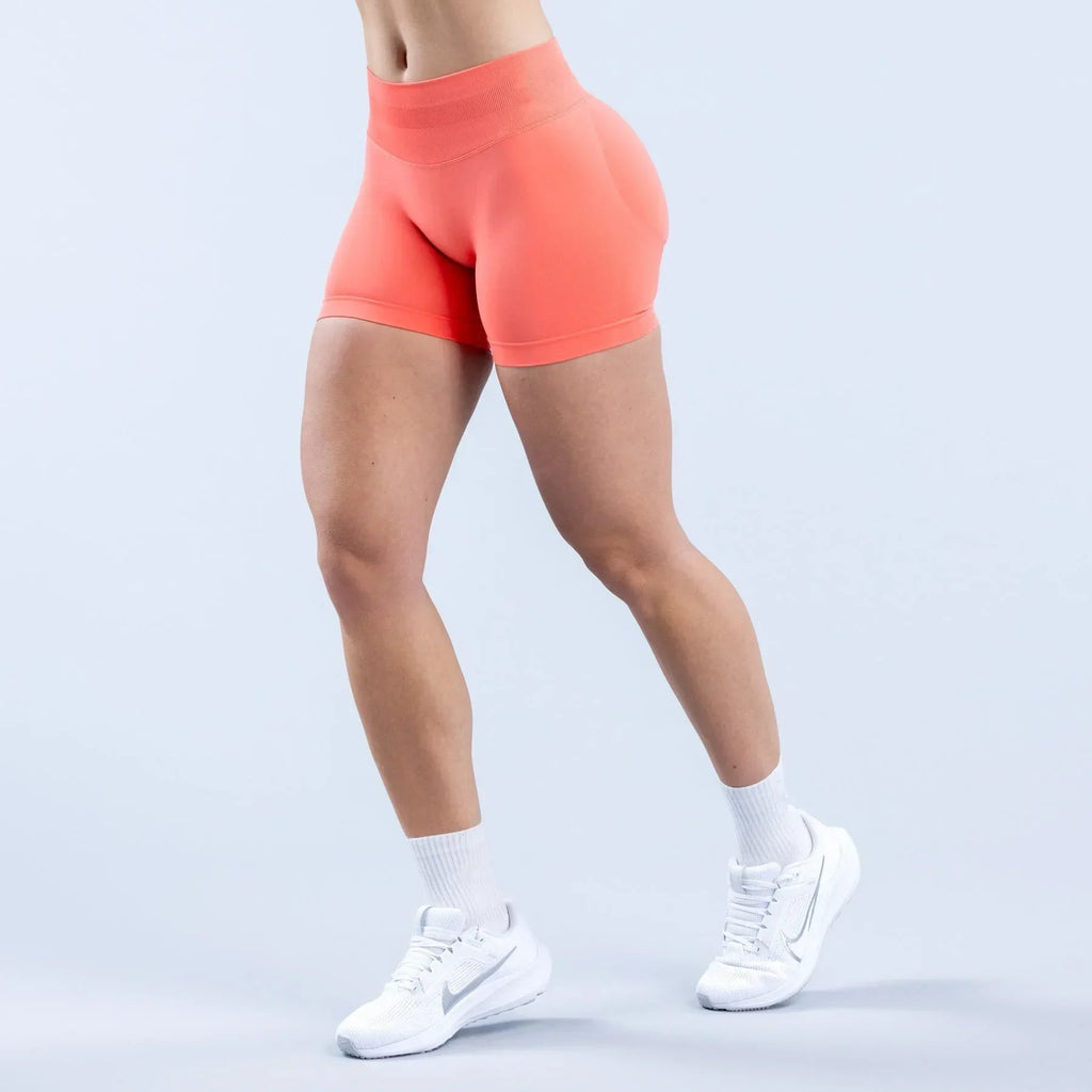 High-Waist Summer Yoga Shorts – Solid Color Fitness Leggings