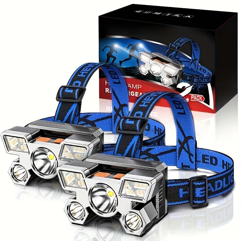 Rechargeable 5-LED Headlamp – USB Outdoor Camping & Cycling Light