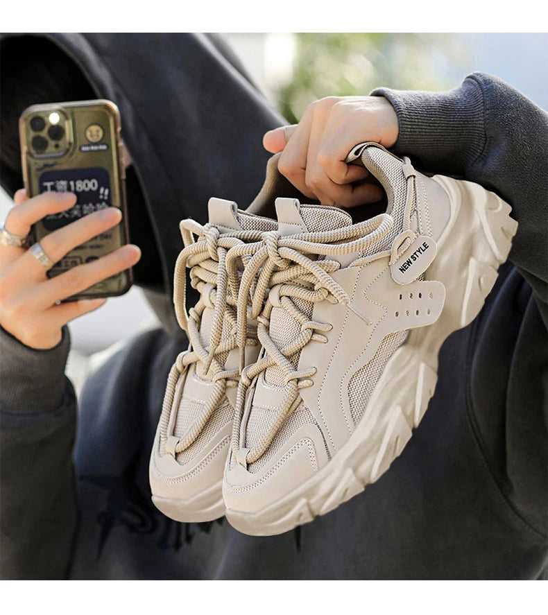 Men’s Breathable Thick-Soled Sneakers – Comfortable Casual & Running Shoes