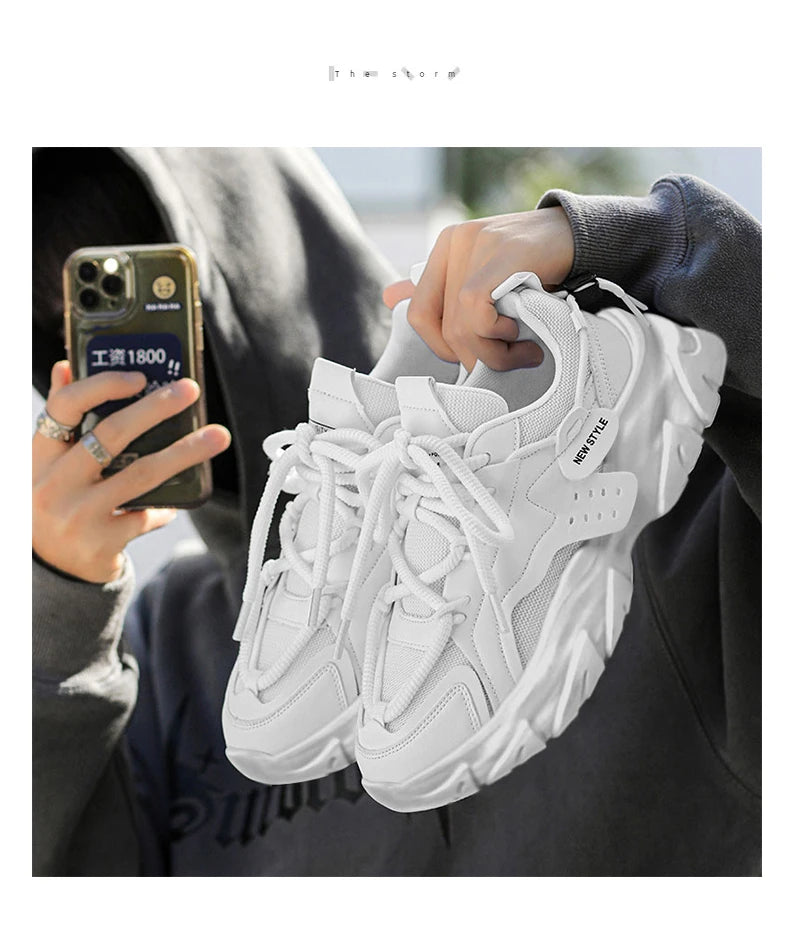Men’s Breathable Thick-Soled Sneakers – Comfortable Casual & Running Shoes