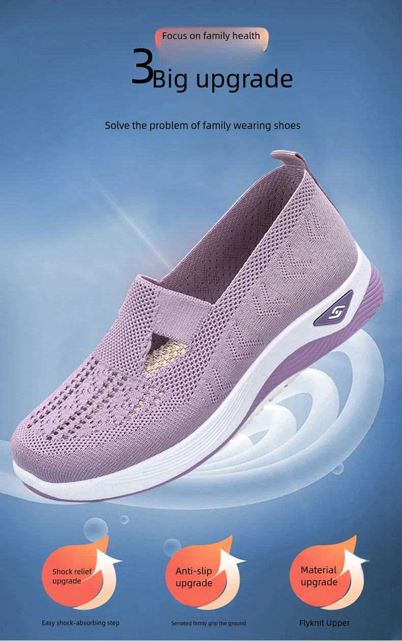 Women’s Solid Color Breathable Sneakers – Low-Top Casual Shoes