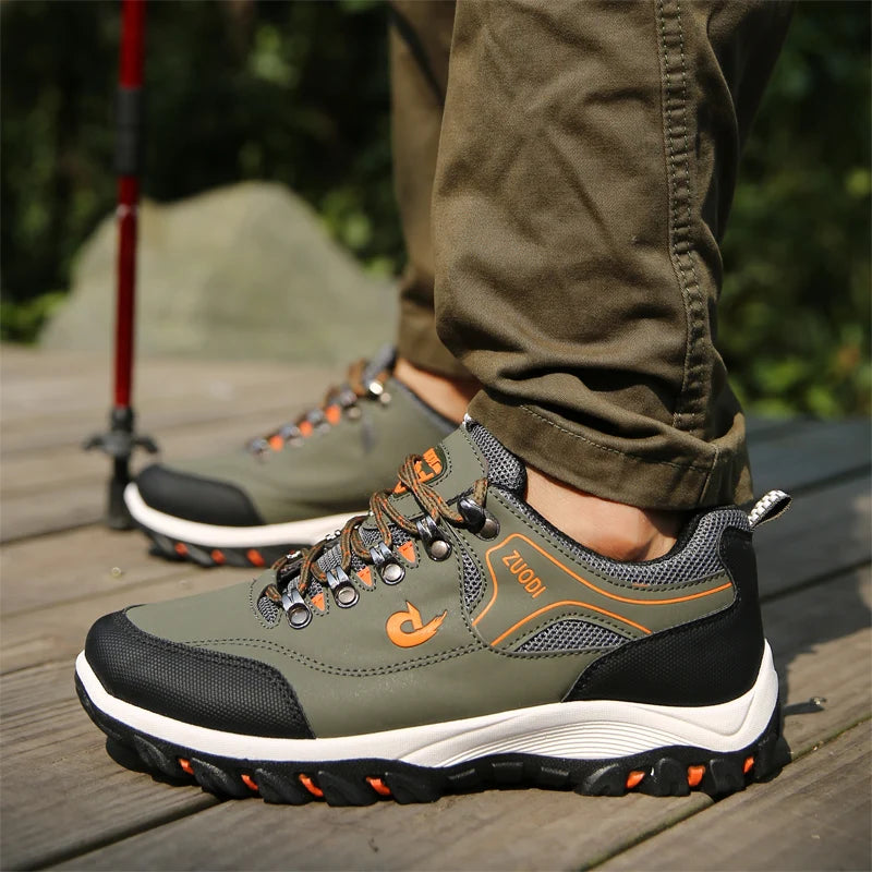 Men’s Leather Casual Sneakers – Lightweight Walking Shoes