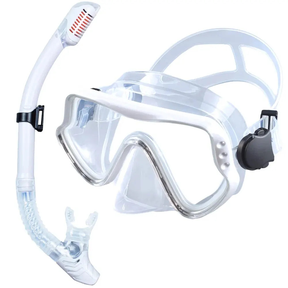 Dry Snorkel Set with Panoramic Mask – Professional Diving Gear for Adults