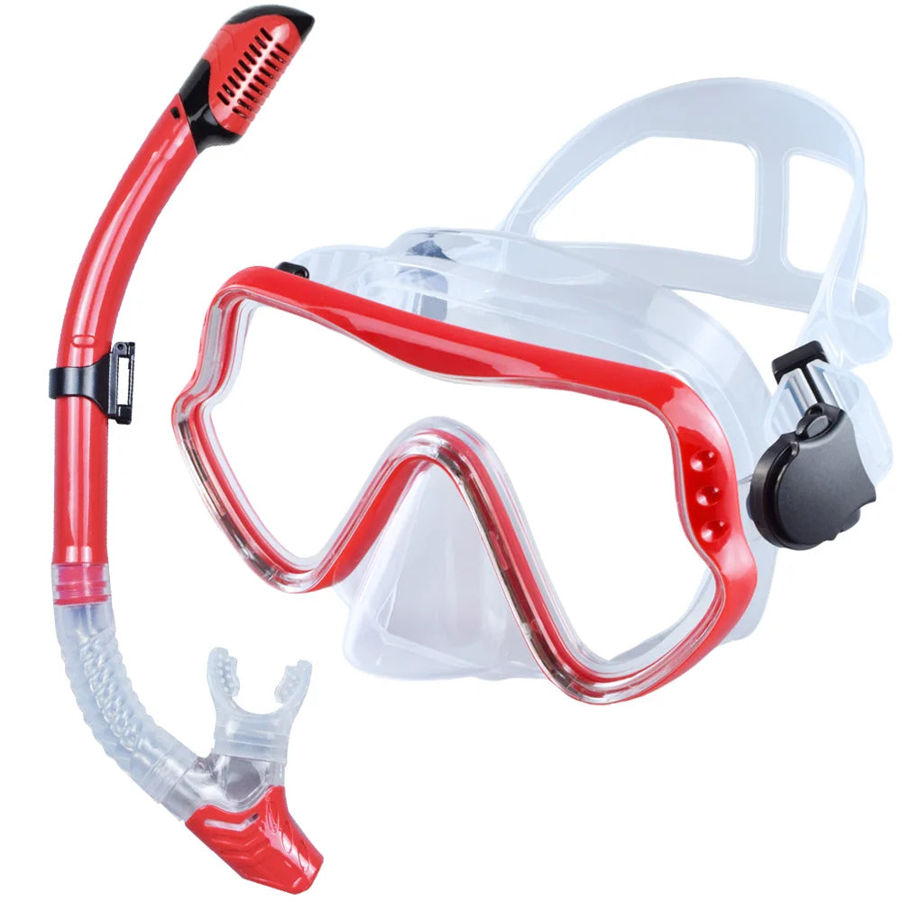 Dry Snorkel Set with Panoramic Mask – Professional Diving Gear for Adults