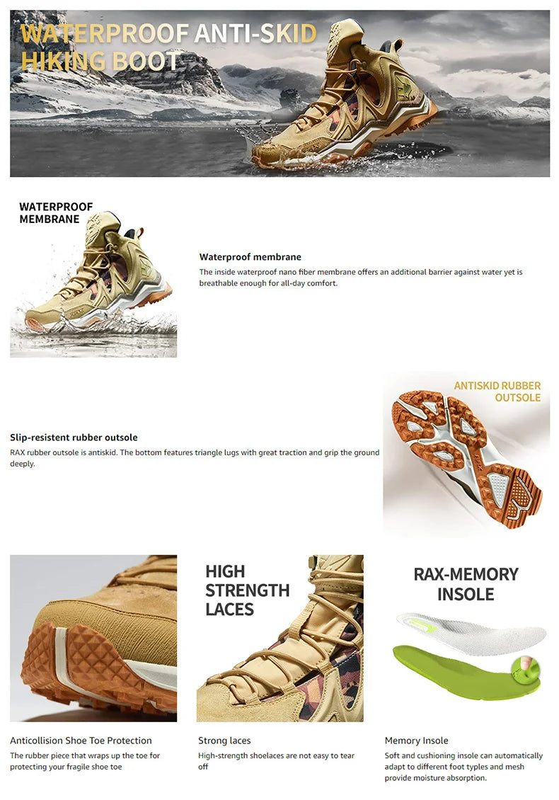 Waterproof Winter Hiking Shoes – Men’s Outdoor Snow Boots