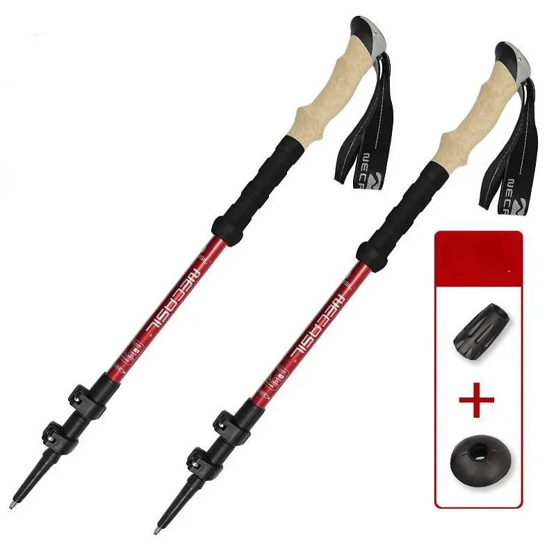 2PCS Ultralight Telescopic Trekking Poles – Adjustable Aluminum Hiking Sticks
