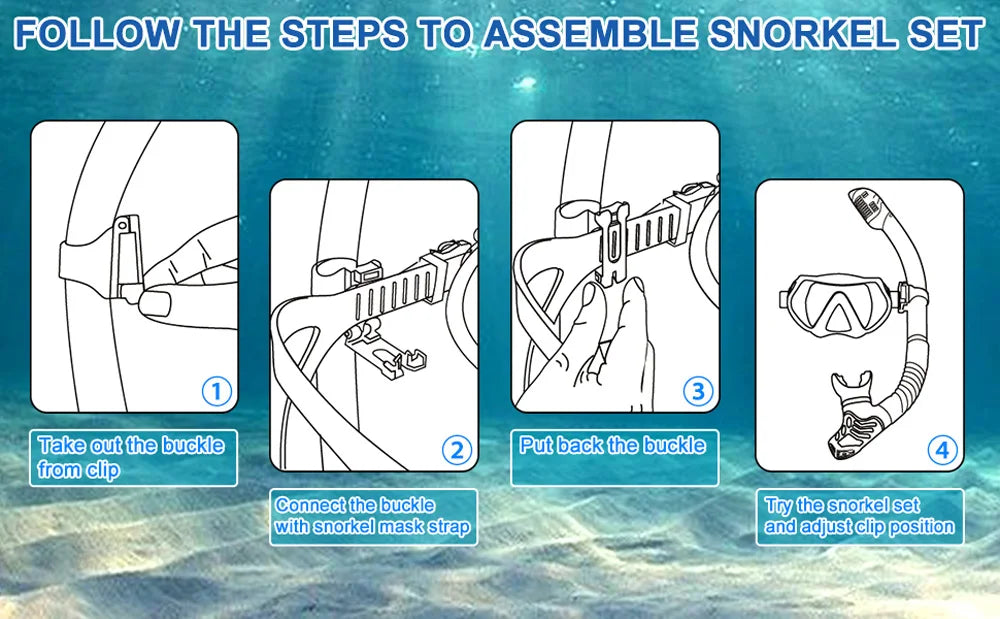 Dry Snorkel Set with Panoramic Mask – Professional Diving Gear for Adults